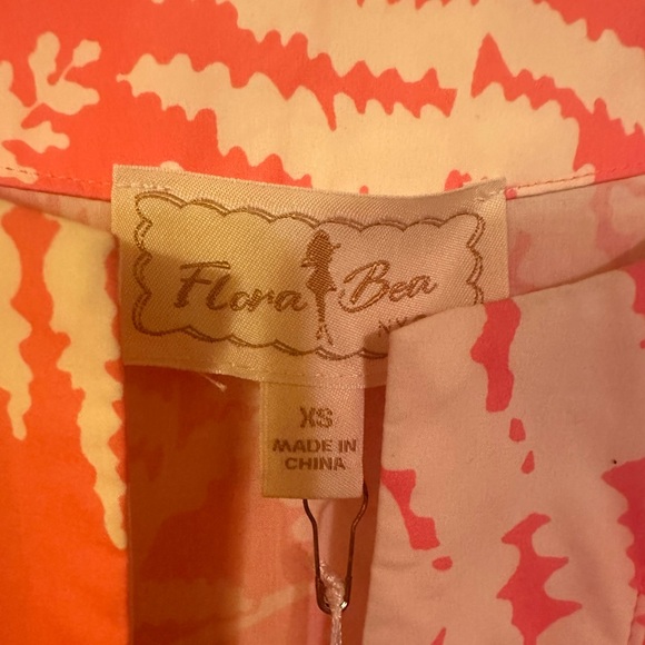 FLORA BAE, NEW YORK. NWT. Stefanie Cotton Shift Dress -Pink w/ Tropical Print XS - Picture 12 of 15